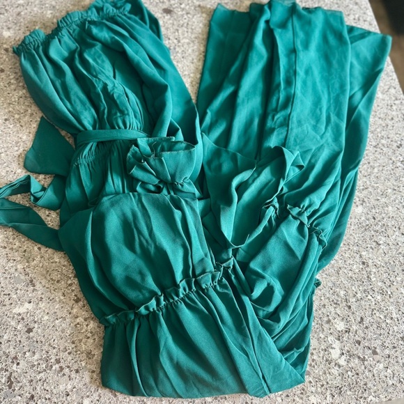 Baltic Born Hunter Green Maxi Off-the-Shoulder Dress, NWT, Women's Size M - Picture 5 of 6